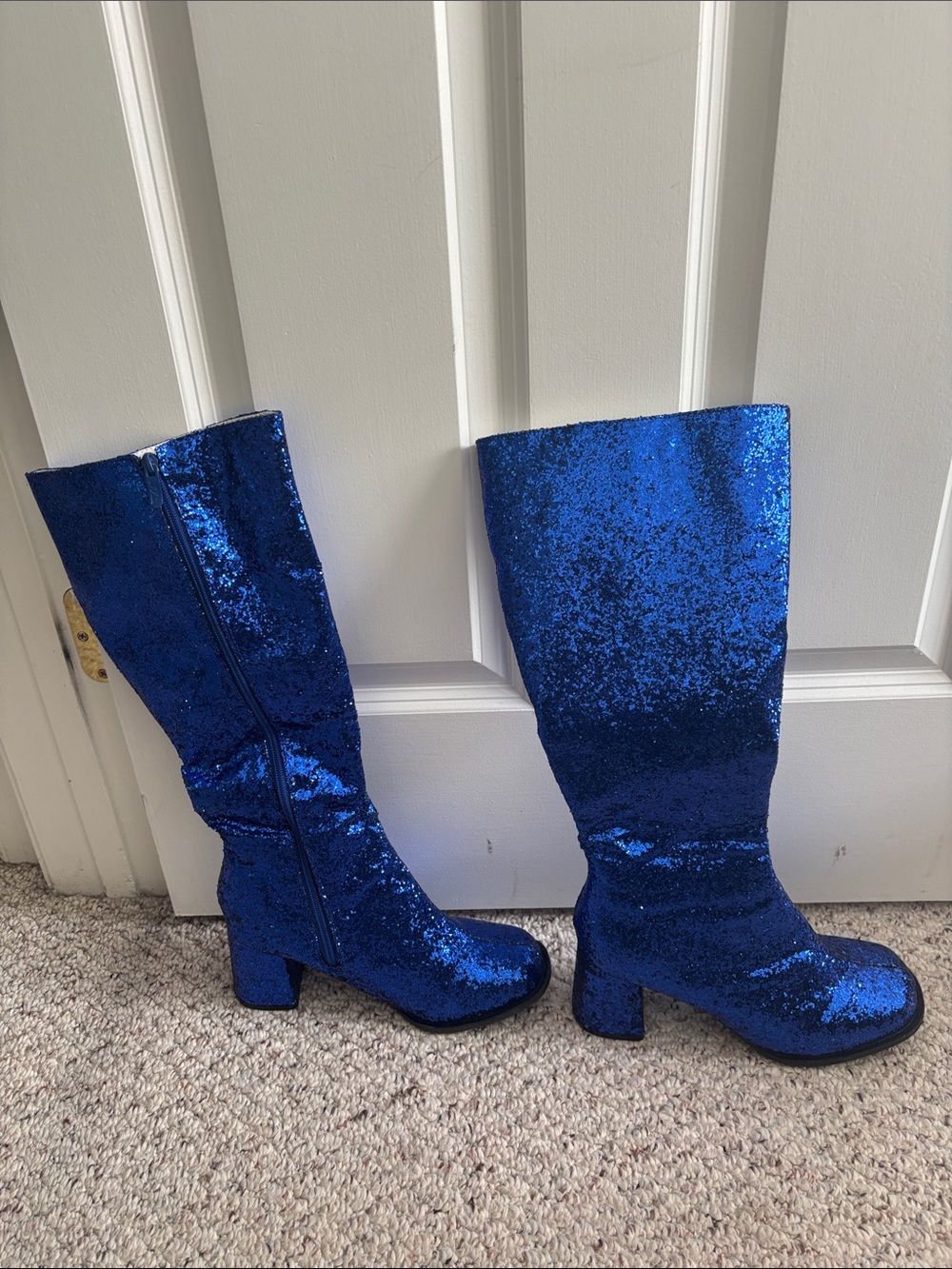 Ellie blue glitter go-go boots size 10